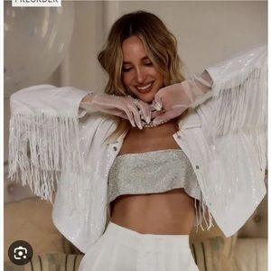 12th Tribe Star Crossed White Sequin Jacket